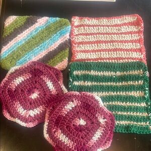 Handmade Crochet pot holders  Set - Multicolor
